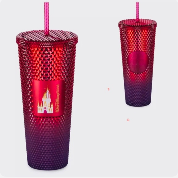 NEW Disney World Parks Cinderella Castle Red Starbucks Studded Tumbler Venti Cup - Picture 5 of 5